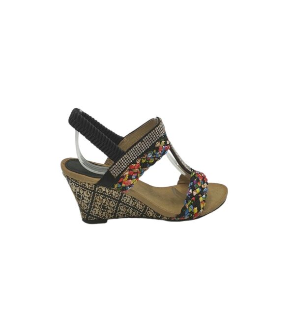 Sandale dama Kayla 37, material textil, imitatie de piele, negru - imagine 1