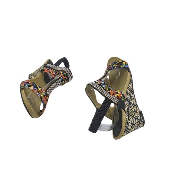 Sandale dama Kayla 37, material textil, imitatie de piele, negru - imagine 4