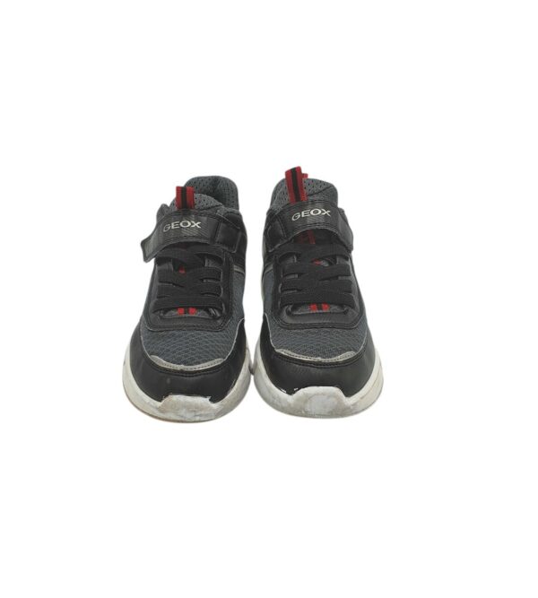 Adidasi copii Geox 35, material textil, imitatie de piele, gri negru - imagine 2