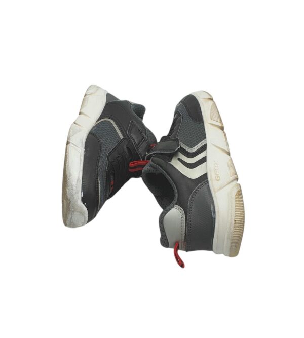 Adidasi copii Geox 35, material textil, imitatie de piele, gri negru - imagine 3