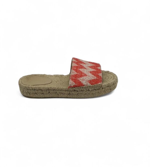 Saboti dama Joules 38, material textil, alb rosu - imagine 1