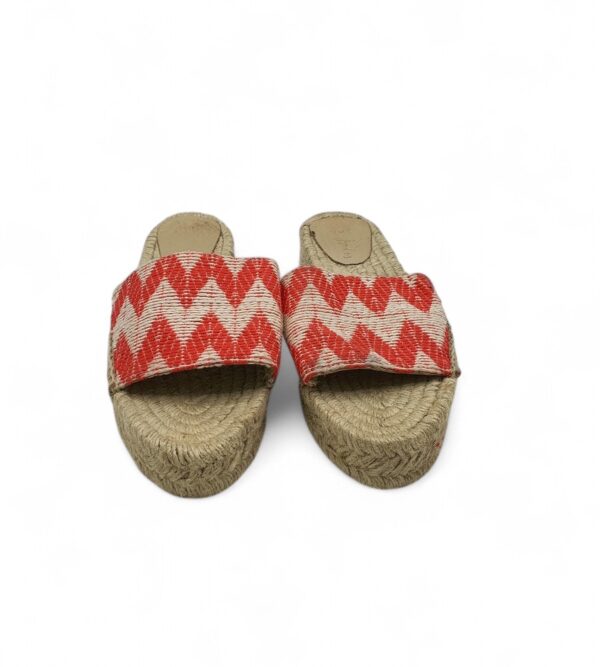 Saboti dama Joules 38, material textil, alb rosu - imagine 3