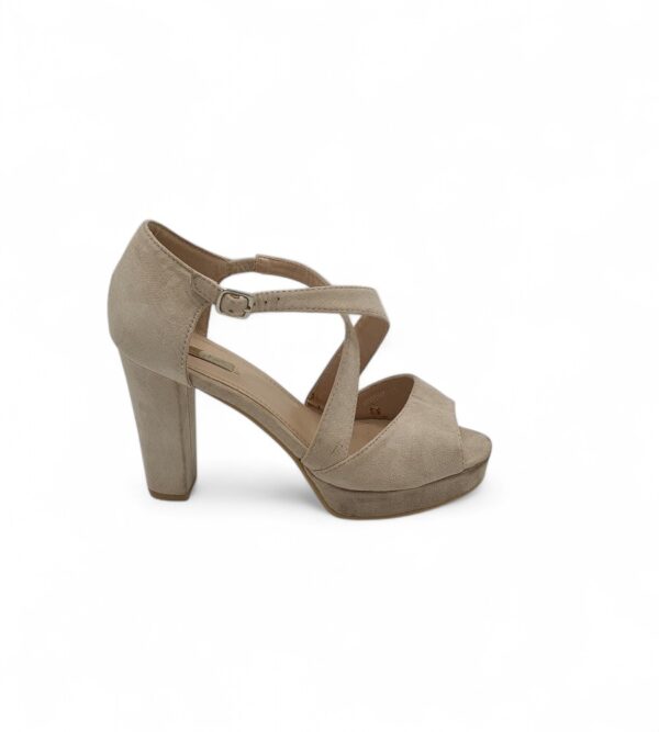 Sandale dama Kaila 39, material textil, nude - imagine 1