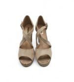 Sandale dama Kaila 39, material textil, nude - imagine 3