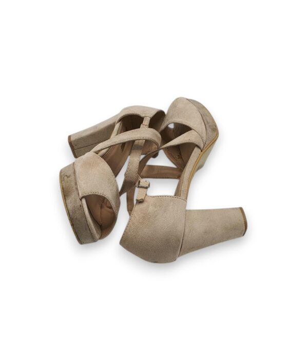 Sandale dama Kaila 39, material textil, nude - imagine 4