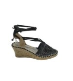 Sandale dama 38, material textil, negru