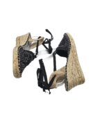 Sandale dama 38, material textil, negru - imagine 3