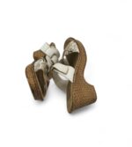 Saboti dama Rieker 38, imitatie de piele, alb crem - imagine 4