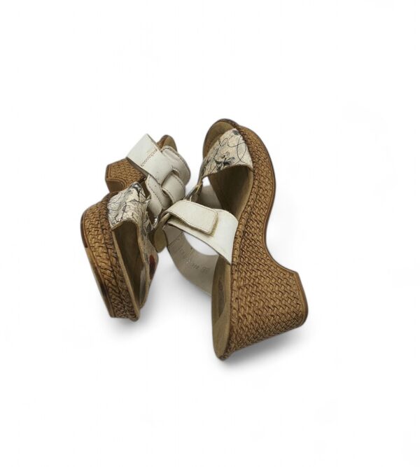 Saboti dama Rieker 38, imitatie de piele, alb crem - imagine 4