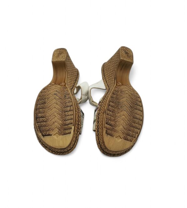 Saboti dama Rieker 38, imitatie de piele, alb crem - imagine 5