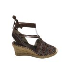 Sandale dama 39, material textil, maro