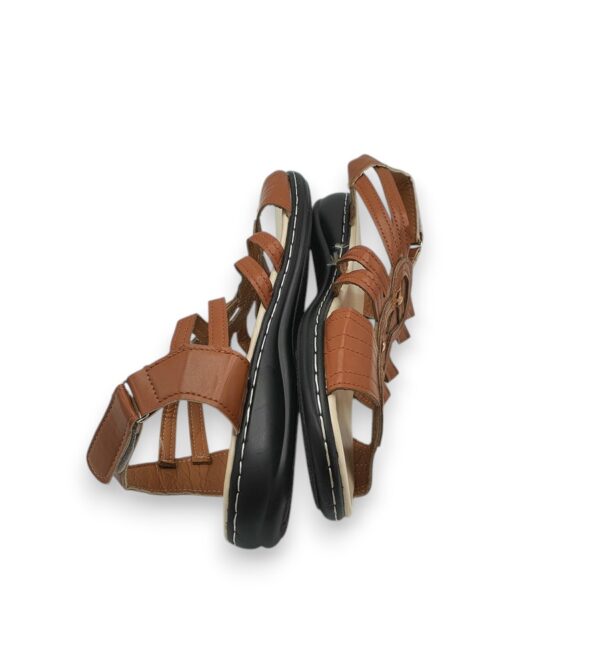 Sandale dama 40, imitatie de piele, maro - imagine 4