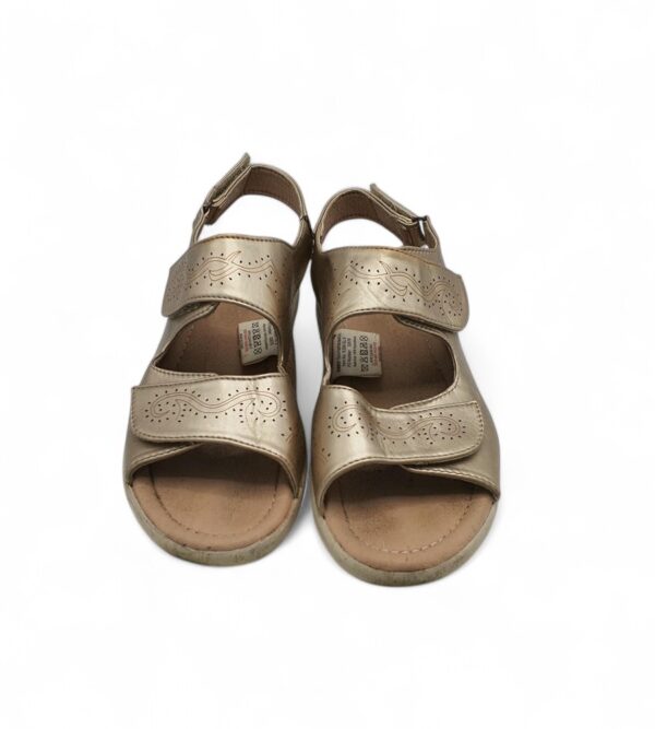 Sandale dama 39, imitatie de piele, auriu - imagine 3