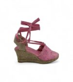 Sandale dama 38, material textil, roz