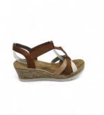 Sandale dama Rieker 41, imitatie de piele, maro