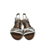 Sandale dama Porronet 38, piele, alb gri - imagine 3