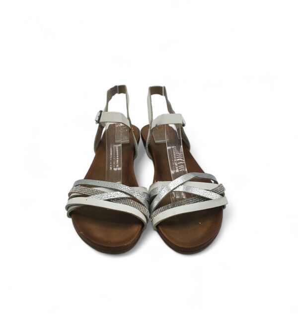 Sandale dama Porronet 38, piele, alb gri - imagine 3