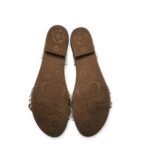 Sandale dama Porronet 38, piele, alb gri - imagine 5