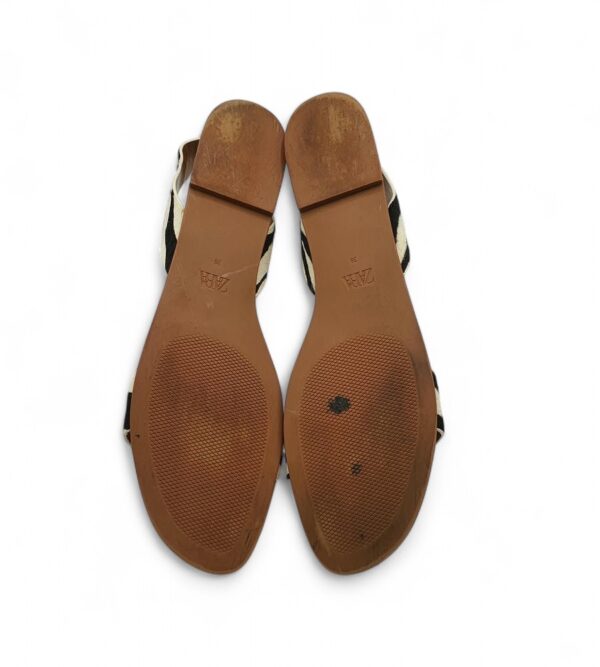 Sandale dama Zara 39, imitatie de piele, alb negru - imagine 5
