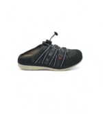 Saboti dama Footflexx 37, material textil, imitatie de piele, negru