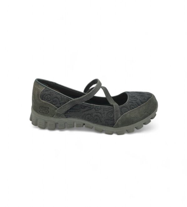 Espadrile dama Skechers 38, material textil, piele intoarsa, gri - imagine 1