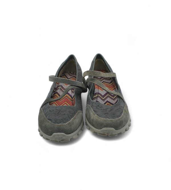 Espadrile dama Skechers 38, material textil, piele intoarsa, gri - imagine 3