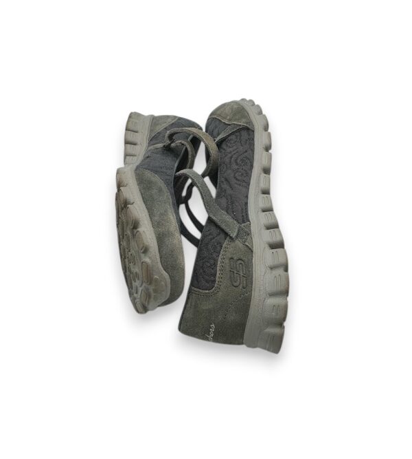 Espadrile dama Skechers 38, material textil, piele intoarsa, gri - imagine 4