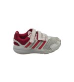 Adidasi copii Adidas 35, material textil, imitatie de piele, alb rosu