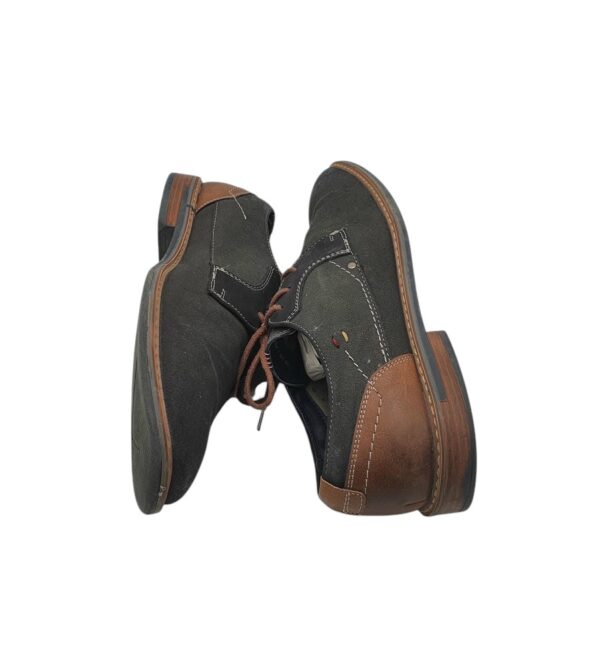 Pantofi barbati Venice 41, imitatie de piele, material textil, negru maro - imagine 4