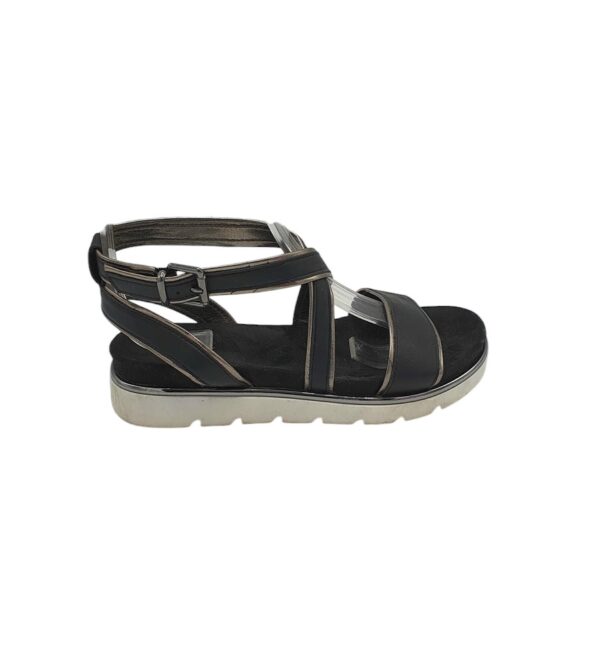 Sandale dama Catwalk 38, imitatie de piele, negru - imagine 1