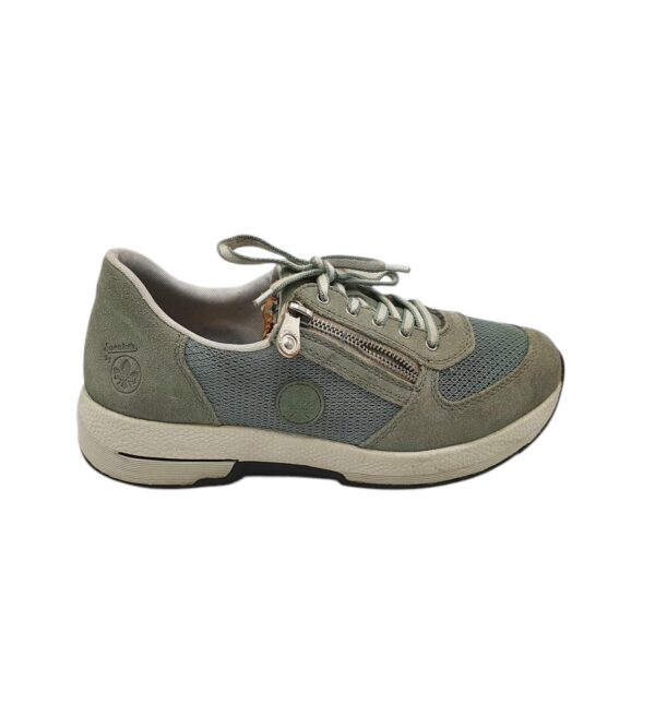 Adidasi dama Rieker 40, piele intoarsa, material textil, gri - imagine 1