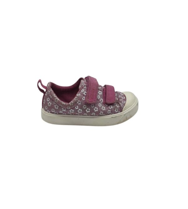 Tenisi copii Clarks 27, material textil, roz alb - imagine 1