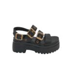 Sandale dama Catwalk 37, material textil, negru