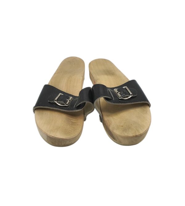 Saboti dama 42, piele, negru - imagine 3