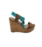 Sandale dama Steve Madden 38, piele, material textil, albastru maro