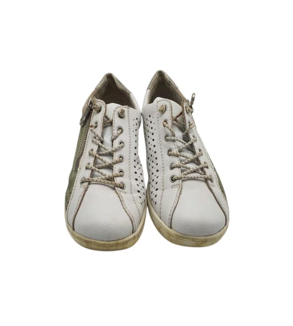 Adidasi dama Rieker 39, imitatie de piele, alb gri - imagine 3