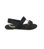 Sandale dama 43, material textil, negru