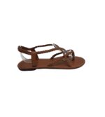 Sandale dama 41, imitatie de piele, maro