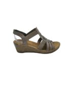 Sandale dama Rieker 39, imitatie de piele, gri