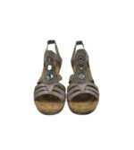 Sandale dama Rieker 39, imitatie de piele, gri - imagine 3