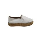 Espadrile dama 37, piele, imitatie de piele, alb