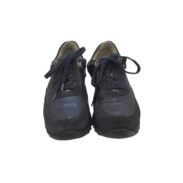 Adidasi dama Waldlaufer 40, piele, imitatie de piele ,albastru negru - imagine 3