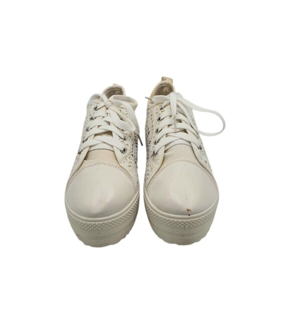 Tenisi dama Sport 36, material textil, imitatie de piele, alb - imagine 3