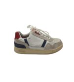 Adidasi dama Lacoste 38, material textil, piele intoarsa , piele, alb gri
