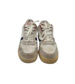 Adidasi dama Lacoste 38, material textil, piele intoarsa , piele, alb gri - imagine 3