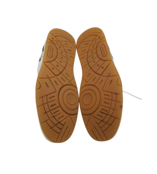 Adidasi dama Lacoste 38, material textil, piele intoarsa , piele, alb gri - imagine 5