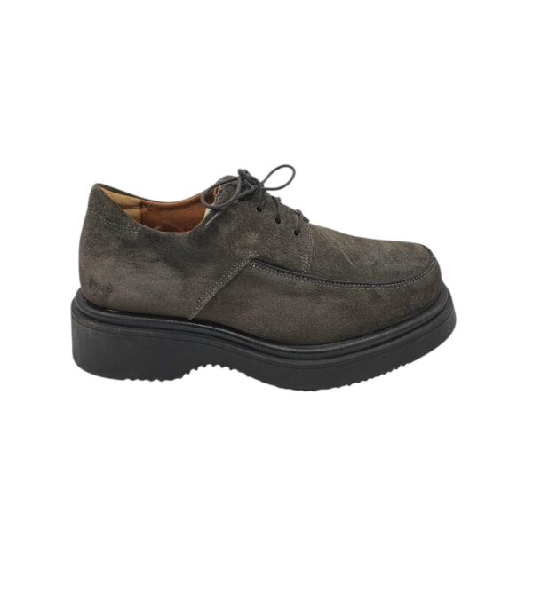 Pantofi barbati Charly 43, piele intoarsa, gri - imagine 1