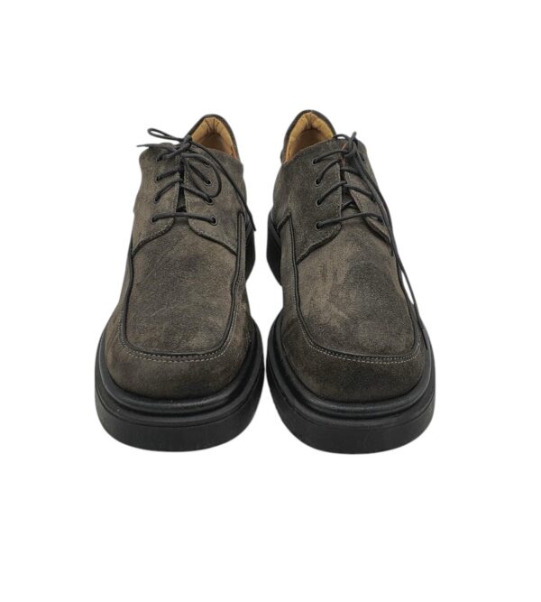 Pantofi barbati Charly 43, piele intoarsa, gri - imagine 3