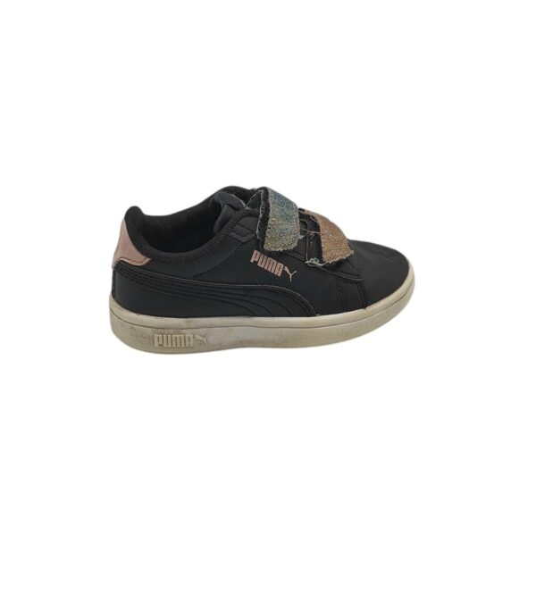 Adidasi copii Puma 28, imitatie de piele, negru - imagine 1