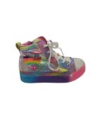 Tenisi copii Skechers 34, material textil, imitatie de piele, multicolor